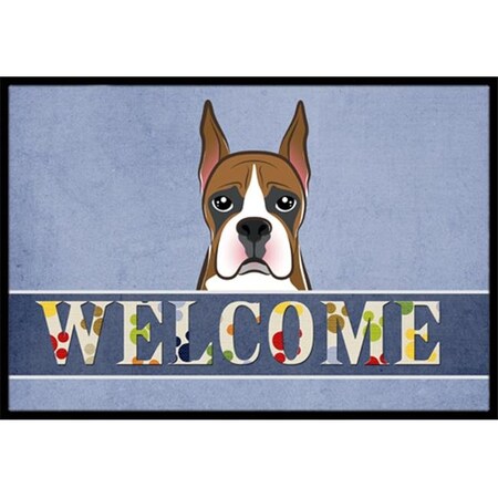 Carolines Treasures Carolines Treasures BB1409MAT Boxer Welcome Indoor & Outdoor Mat; 18 x 27 in. BB1409MAT